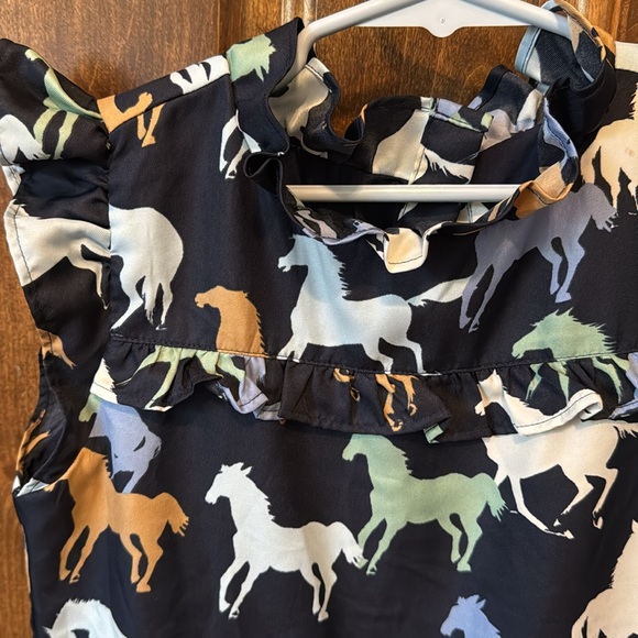 NWOT Janie and Jack horse ruffle sleeveless dress. Size 10 - Picture 3 of 5